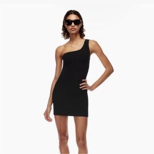 BABATON Sculpt knit one shoulder Mini Dress